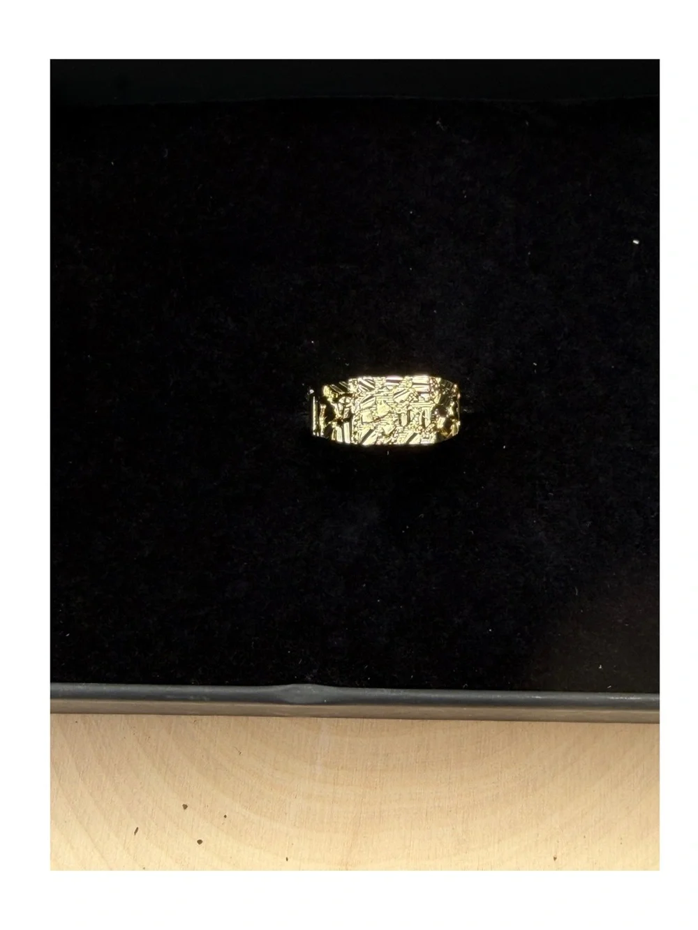 Gold Textured Men's Signet Ring